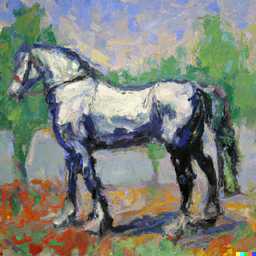 a horse, painting by Claude Monet generated by DALL·E 2